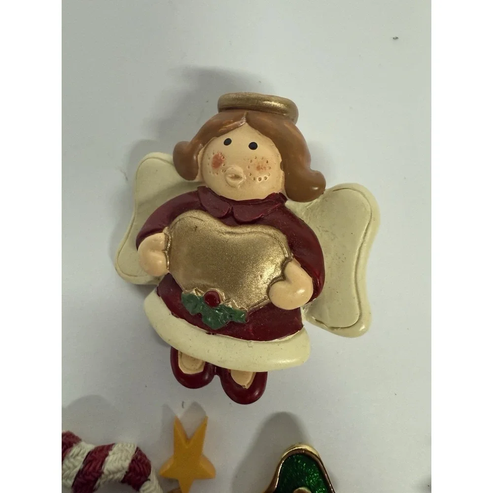 Set If 4 Christmas Brooches Liana Christmas Tree Enamel‎ Santa